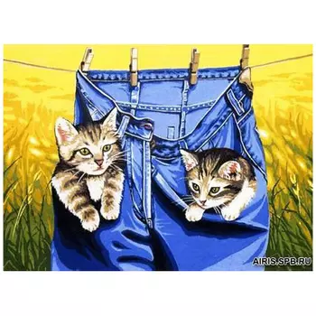 MRC1333-410 Канва с рисунком MARGOT 'Котята' 50*65 см