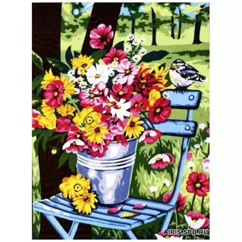 MRC1333-491 Канва с рисунком MARGOT 'Цветы в ведре' 50*65 см