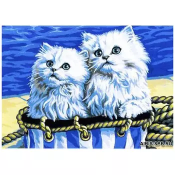 MRC1531-337 Канва с рисунком MARGOT 'Белые котята' 40*50 см