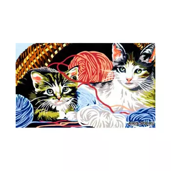 MRC1531-365 Канва с рисунком MARGOT 'Котята с клубком' 40*50 см