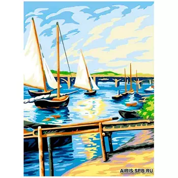 MRC1531-406 Канва с рисунком MARGOT 'Парусники' 40*50 см