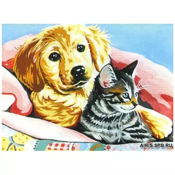 MRC722-281 Канва с рисунком MARGOT 'Друзья' 30*40 см