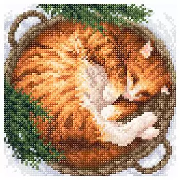 МС-043 Алмазная мозаика 'Зима в лукошке'20*20см Brilliart