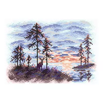 МС-077 Алмазная мозаика 'Алый закат' 27*19см Brilliart