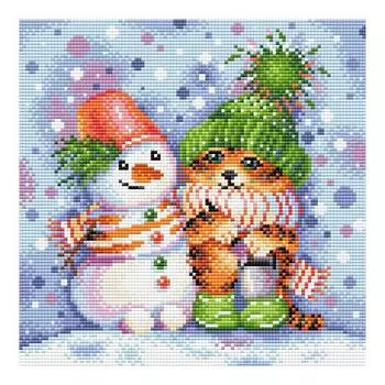 МС-098 Алмазная мозаика 'Полосатая зима' 27*27см Brilliart