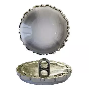 МВК9699 Пуговица 34мм (никель/белый)