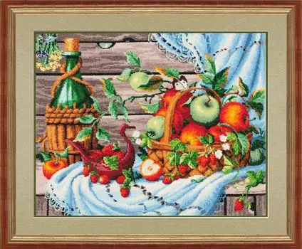 Н-007 Набор для вышивания бисером 'Золотые ручки' 'Натюрморт с яблоками', 51х40 см