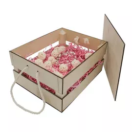 НА-019 Набор для оформления подарка 'Маффины', ящик 25*30 см, белый