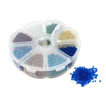 Набор бисера для рукоделия, (стекло), 8 цветов по 16 гр., 'Астра'