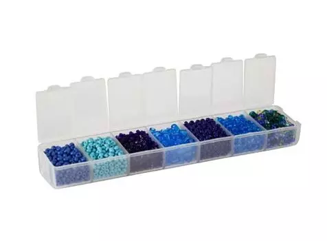 Набор бисера Preciosa, 7 цветов, 90 гр. Preciosa (№9 голубой)