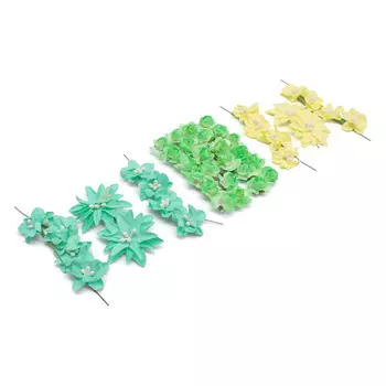 Набор бумажных цветов для творчества и скрапбукинга, 44 шт, Ассорти 3