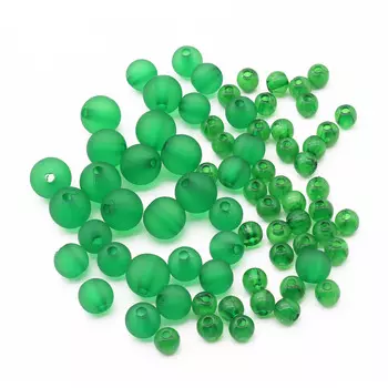 Набор бусин полупрозрачных 6,8,10мм, 20гр*3упак, цв. изумрудный