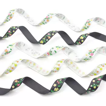 Ленты декоративные 'Полевые цветы', ширина 15-25 мм, длина 1 м, 5 шт