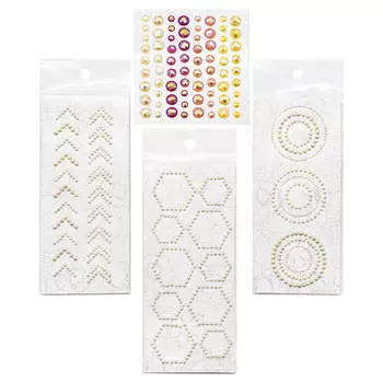 Набор декоративных наклеек со стразами 'Орнаменты и бусинки'