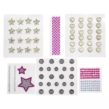 Набор декоративных наклеек 'Звездочки, сердечки, кружочки'