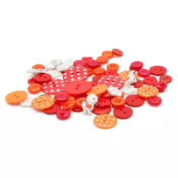 Набор декоративных пуговиц 'Красный микс', 72 шт