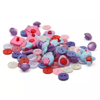 Набор декоративных пуговиц 'Нежность', 80 шт