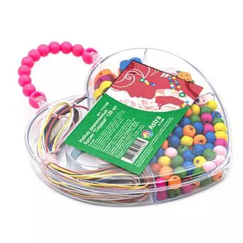 Набор деревянных бусин 'Сердце' 120шт, Астра