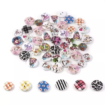 Набор деревянных пуговиц 'Ассорти' 15-18 мм