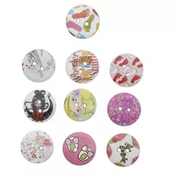 Набор деревянных пуговиц 'Детский' №5, 18мм, 100шт