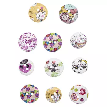 Набор деревянных пуговиц 'Love', 15-18мм, 100шт