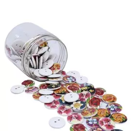 Набор деревянных пуговиц «Луговые цветы», 100 шт, 18 мм