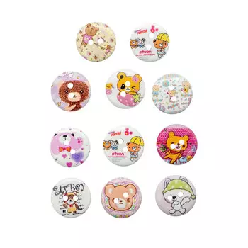 Набор деревянных пуговиц 'Медвежата', 18мм, 100шт