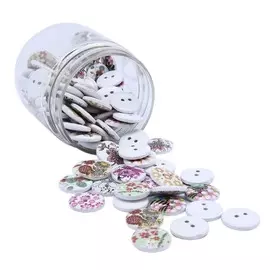 Набор деревянных пуговиц «Нежные цветы», 100 шт, 18 мм