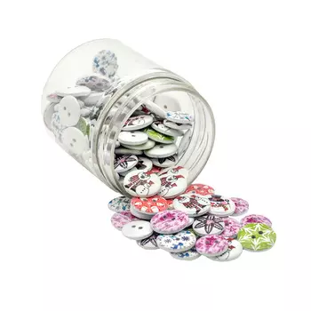 Набор деревянных пуговиц 'С Новым годом!', 15-18мм, 100шт