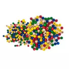 Набор деревянных разноцветных бусин, 4-6мм, 273шт, Glorex
