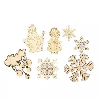 Набор деревянных заготовок №3 'Новый год', 7 шт, Астра