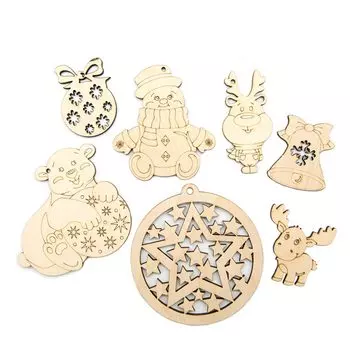 Набор деревянных заготовок №5 'Новый год', 7 шт, Астра