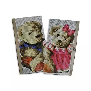 Набор для изготовления кошелька с вышивкой 'Мишки', беж.