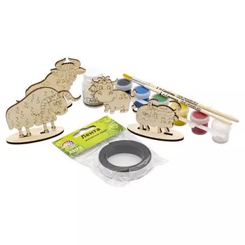 Набор для раскрашивания деревянных заготовок 'Бычки' №3, 9 предметов, Astra&amp;Craft