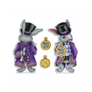 Набор для вышивания на пластиковой канве 'Чудесный кролик' с органайзером для ниток, МП Студия