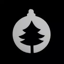 Набор фигурок из пенопласта 'Шар с ёлочкой' тонк 10*0,3см (уп.10шт)