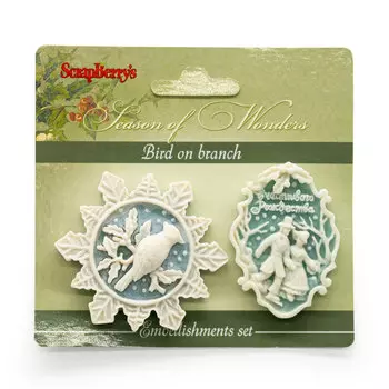 Набор камей 2шт SCB2400516 Птица на ветке