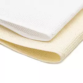 Набор канвы-ленты c обработанным краем 14ct, 1,5м*10см, 2шт, натуральный и белый цвета, Bestex