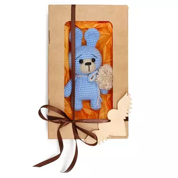 Набор крафтовых коробок с окошком для оформления подарков, 200*120*40 мм, 3 шт, оранжевый