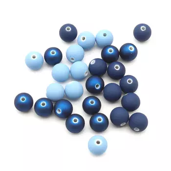 Набор матовых бусин 12мм, 20гр*3упак, оттенки синего
