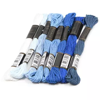 Набор мулине 8шт*8м Bestex, голубой микс (№5)