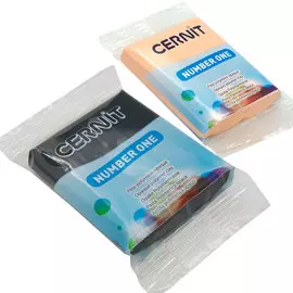 Набор пластики полимерной запекаемой 'Cernit № 1' 56-62 гр. 2 шт (100 черный/423 персиковый)