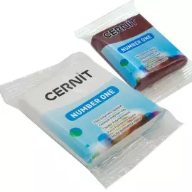 Набор пластики полимерной запекаемой 'Cernit № 1' 56-62 гр. 2 шт (027 белый/800 коричневый)