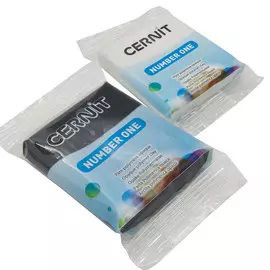 Набор пластики полимерной запекаемой 'Cernit № 1' 56-62 гр. 2 шт (027 белый/100 черный)