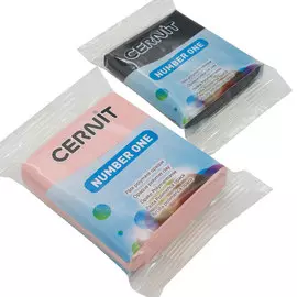 Набор пластики полимерной запекаемой 'Cernit № 1' 56-62 гр. 2 шт (100 черный/475 розовый)