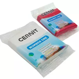 Набор пластики полимерной запекаемой 'Cernit № 1' 56-62 гр. 2 шт (027 белый/463 рождественский красный)