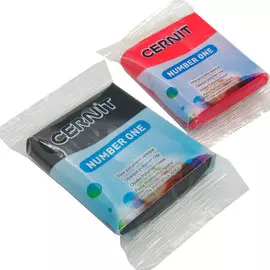 Набор пластики полимерной запекаемой 'Cernit № 1' 56-62 гр. 2 шт (100 черный/400 красный)