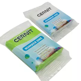 Набор пластики полимерной запекаемой 'Cernit № 1' 56-62 гр. 2 шт (027 белый/611 светло-зеленый)