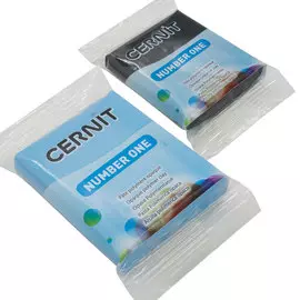 Набор пластики полимерной запекаемой 'Cernit № 1' 56-62 гр. 2 шт (100 черный/214 небесно-голубой)
