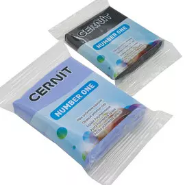 Набор пластики полимерной запекаемой 'Cernit № 1' 56-62 гр. 2 шт (100 черный/212 голубой барвинок)